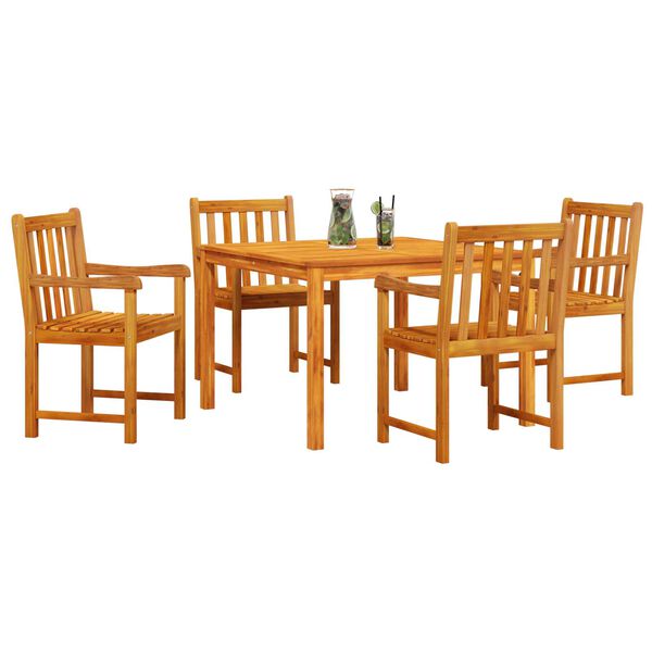 vidaXL Conjunto de Comedor de Jard&iacute;n 5 pcs Marr&oacute;n