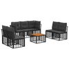 vidaXL Conjunto de sof&aacute;s de exterior 8 uds. Negro y Gris oscuro