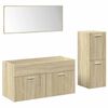 vidaXL Set de muebles de ba&ntilde;o 3 pzas madera contrachapada roble Sonoma