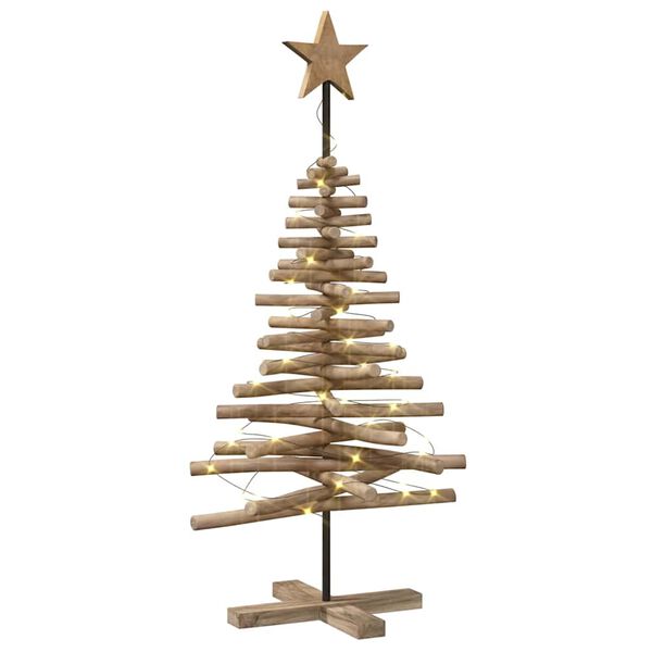 vidaXL Árbol de Navidad Marrón 120 cm Madera de teca maciza