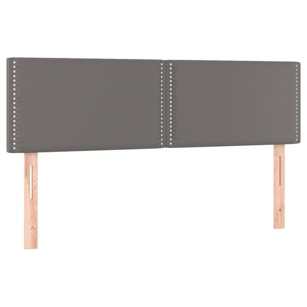 vidaXL Cabeceros cuero sint&eacute;tico gris 144x5x78/88 cm