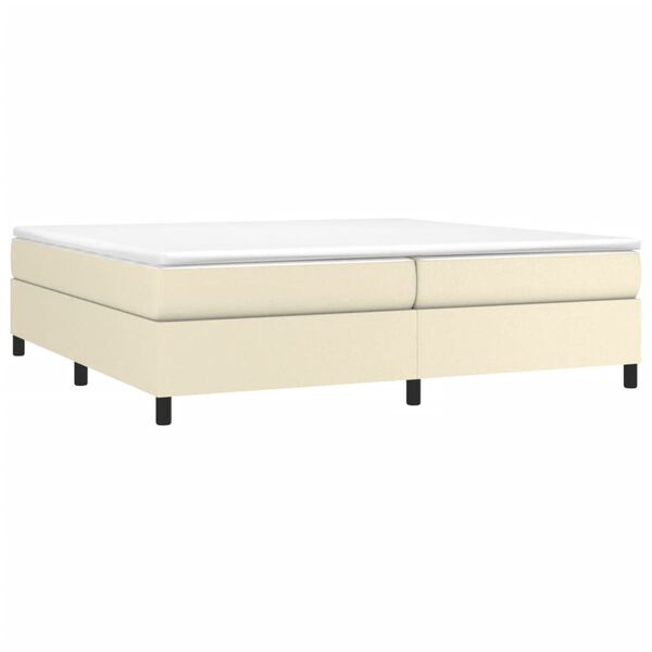 vidaXL Estructura de cama con somier cuero sint&eacute;tico crema 200x200 cm