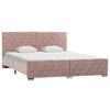 vidaXL Estructura de cama sin colch&oacute;n terciopelo rosa 160x200 cm
