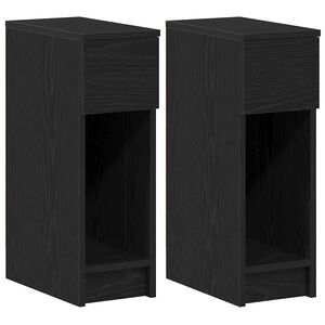 vidaXL Mesillas de noche con caj&oacute;n 2 uds roble negro 20x36x60 cm