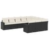 vidaXL Set de sof&aacute;s de jard&iacute;n 10 pzas cojines rat&aacute;n sint&eacute;tico negro