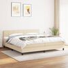vidaXL Cama box spring con colch&oacute;n tela color crema 200x200 cm