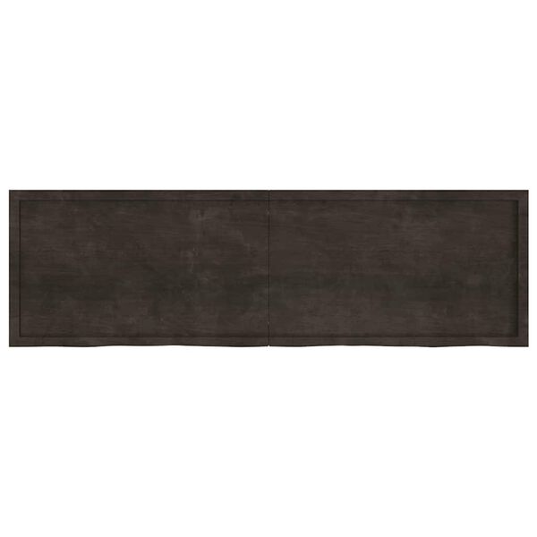 vidaXL Tablero mesa madera roble tratada marr&oacute;n oscuro 200x60x(2-6) cm
