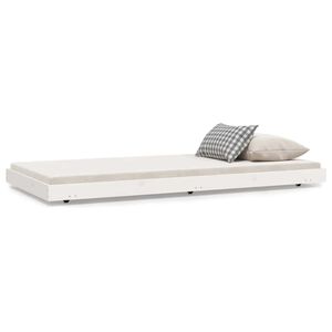 vidaXL Estructura de cama sin colch&oacute;n madera maciza blanca 90x190 cm
