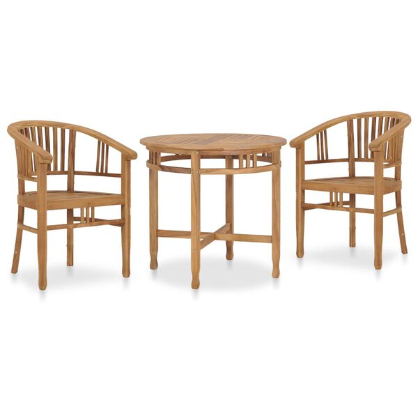 vidaXL Conjunto de comedor de jardín 3 piezas madera maciza de teca