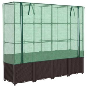 vidaXL Arriate con cubierta invernadero aspecto rat&aacute;n 160x40x153 cm