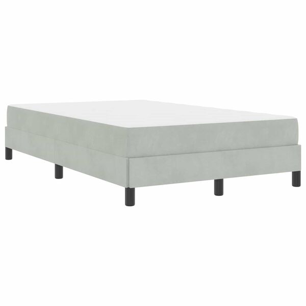 vidaXL Cama tipo Box Spring con colch&oacute;n Gris Claro 120 x 200 cm tela