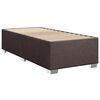 vidaXL Cama box spring con colch&oacute;n tela marr&oacute;n oscuro 90x190 cm