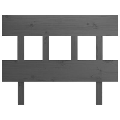 vidaXL Cabecero de cama madera maciza de pino gris 78,5x3x81 cm