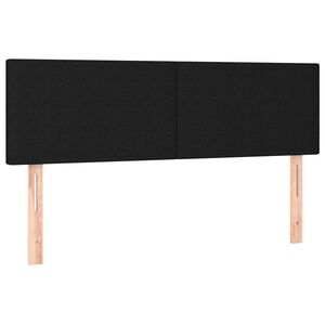 vidaXL Cabeceros tela negro 144x5x78/88 cm