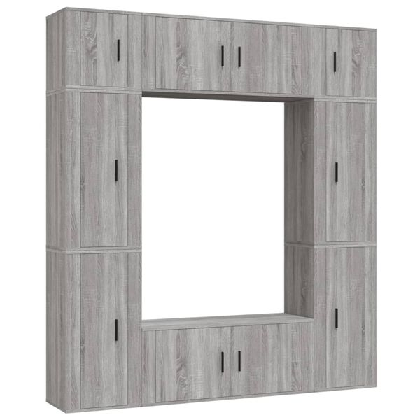 vidaXL Set de muebles para TV 8 pzas madera contrachapada gris Sonoma