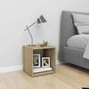 vidaXL Mueble TV madera contrachapada blanco y roble Sonoma 37x35x37cm