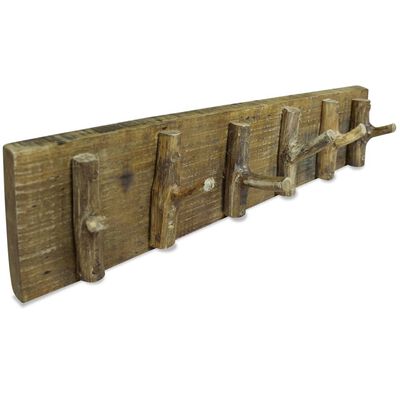 vidaXL Perchero madera maciza reciclada 60x15 cm