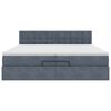 vidaXL Estructura de cama otomana con colch&oacute;n gris oscuro 200x200 cm
