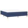 vidaXL Cama box spring con colchón tela azul 160x200 cm