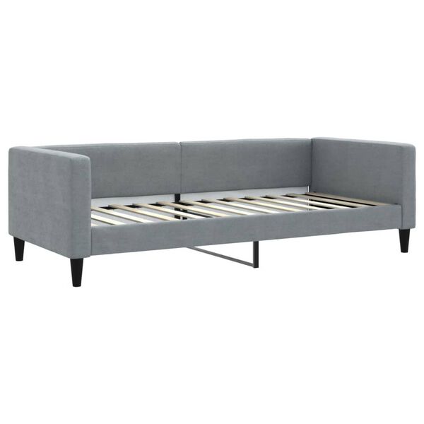 vidaXL Sof&aacute; cama sin colch&oacute;n tela gris claro 90x200 cm