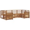 vidaXL Conjunto de sof&aacute;s de exterior 6 uds. Natural
