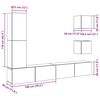 vidaXL Mueble para TV de pared madera contrachapada artesanal 5 piezas