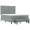 vidaXL Cama tipo Box Spring con colch&oacute;n Gris Claro 140 x 200 cm tela