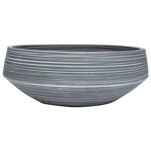 vidaXL Lavabo sobre encimera redondo cer&aacute;mica gris &Phi;41x14 cm