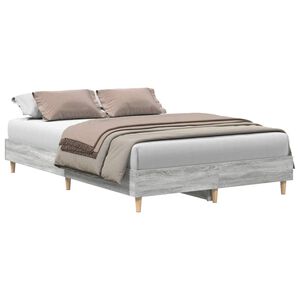 vidaXL Estructura de cama sin colch&oacute;n gris Sonoma 120x200 cm