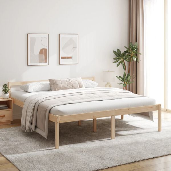 vidaXL Cama para personas mayores madera maciza de pino 200x200 cm