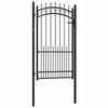 vidaXL Puerta de valla EMMEN con pinchos de acero, 104 x 134,5 cm, negro