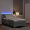 vidaXL Cama Box Spring LED con colch&oacute;n Gris Claro 100 x 200 cm tela