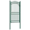 vidaXL Puerta de valla EMMEN con pinchos de acero, 104x147 cm, verde