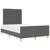 vidaXL Estructura de cama con cabecera Gris oscuro 120 x 200 cm tela