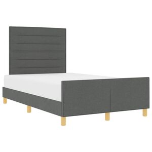 vidaXL Estructura de cama con cabecera Gris oscuro 120 x 200 cm tela