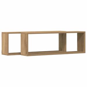 vidaXL Estanter&iacute;as de pared 2 pcs Roble Artesanal 80 x 15 x 26 cm