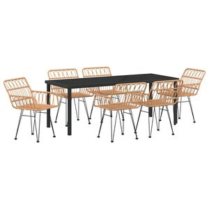 vidaXL Conjunto de Comedor de Jard&iacute;n 7 pcs Marr&oacute;n