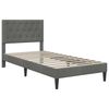 vidaXL Estructura de cama con colch&oacute;n Gris oscuro 90 x 190 cm