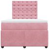 vidaXL Cama box spring con colch&oacute;n terciopelo rosa 120x200 cm