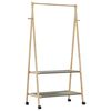 vidaXL Perchero con estantes y ruedas 96x45,5x155,5 cm bamb&uacute;