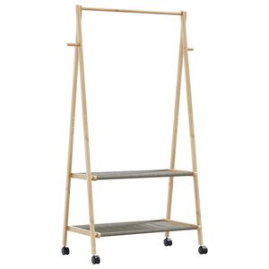 vidaXL Perchero con estantes y ruedas 96x45,5x155,5 cm bamb&uacute;