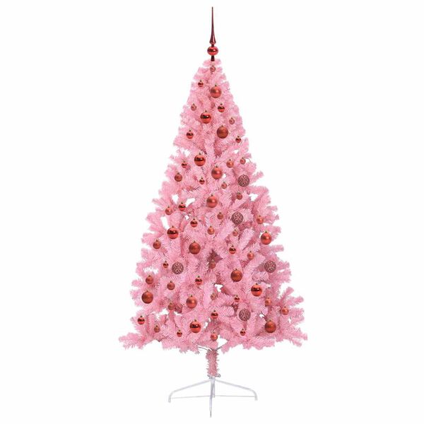 vidaXL &Aacute;rbol de Navidad Artificial Preiluminado Rosa 180 cm PVC