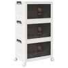 vidaXL Caja de almacenaje apilable con ruedas 3 niveles 28 L