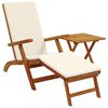 vidaXL Recliner y tumbona plegable 2 uds. Madera de Acacia S&oacute;lida