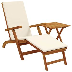 vidaXL Recliner y tumbona plegable 2 uds. Madera de Acacia S&oacute;lida