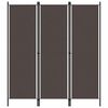 vidaXL Biombo divisor de 3 paneles marr&oacute;n 150x180 cm