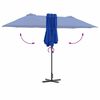 vidaXL Parasol de jardín Azul 370 x 197 x 239 cm