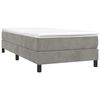 vidaXL Cama box spring con colch&oacute;n terciopelo gris claro 90x190 cm