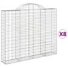 vidaXL Cestas gaviones 8 uds forma de arco hierro 200x30x160/180 cm