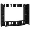 vidaXL Conjunto de mueble de TV 10 pcs Roble Negro 30,5 x 30 x 90 cm